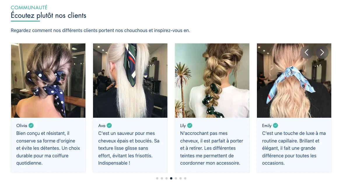 Customer review carousel